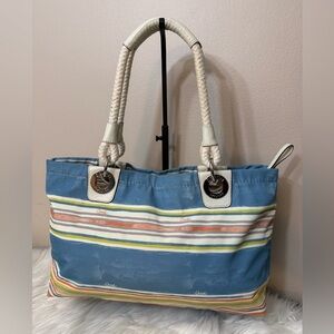 Coach Multicolor Striped Tote Bag